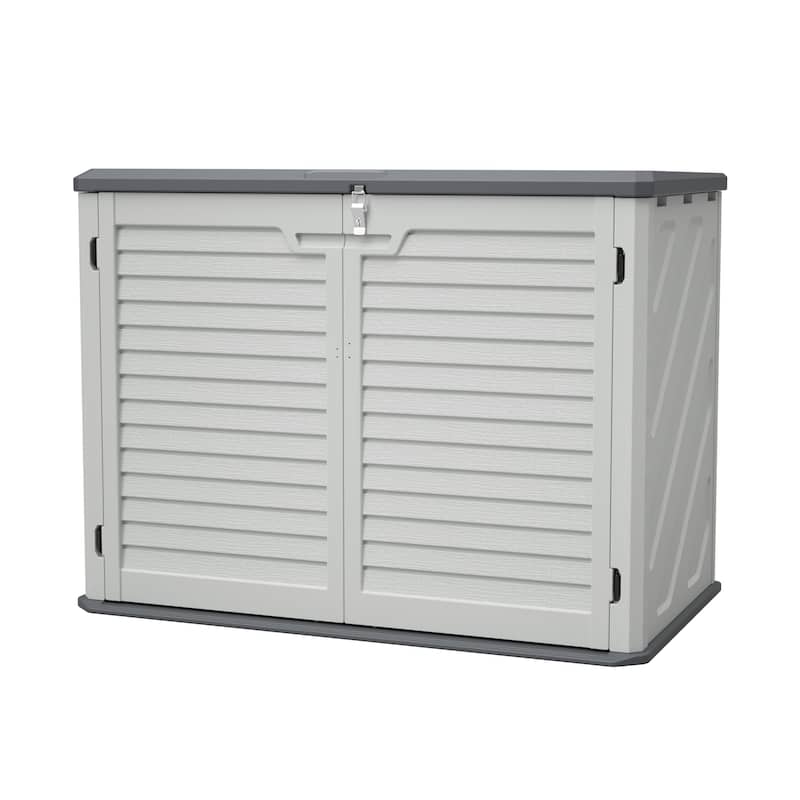 GDFStudio - Hayes Large Horizontal Lockable Outdoor Storage Shed with Removable Shelf
