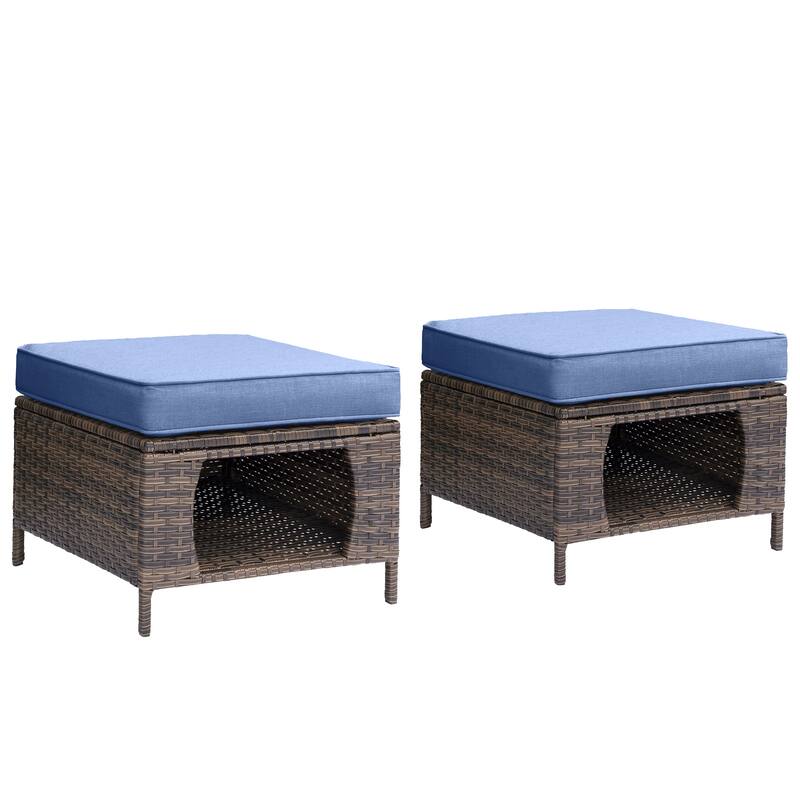 High Back Brown Wicker Outdoor Patio Furniture Sets with Swivel Chairs