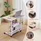 preview thumbnail 3 of 12, 31.5" Adjustable Height Rolling Desk with Wheels & Storage Shelves, Mobile Standing Desk for Home Office, School
