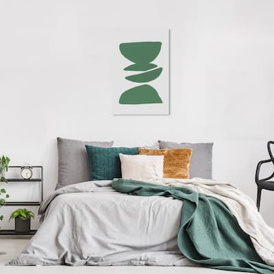 Wynwood Studio Canvas Abstract Tea Cup Silhouettes Green and Off-white Modern & Contemporary Wall Art Canvas Print