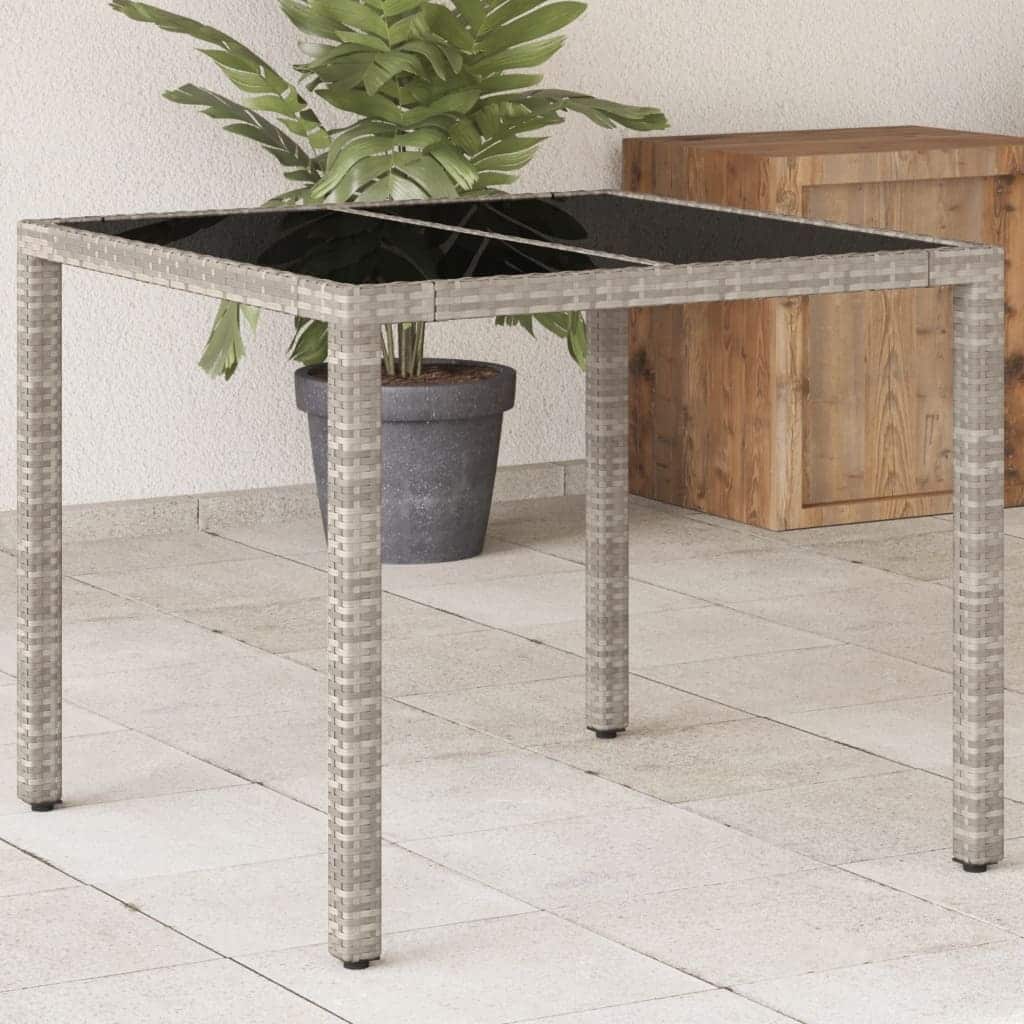 vidaXL Garden Table Set of 4 Light Grey - 35.4 x 35.4 x 29.5