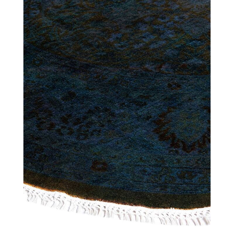 Fine Vibrance, One-of-a-Kind Hand-Knotted Area Rug - Blue, 6' 1" x 6' 1" - 6' 1" x 6' 1"
