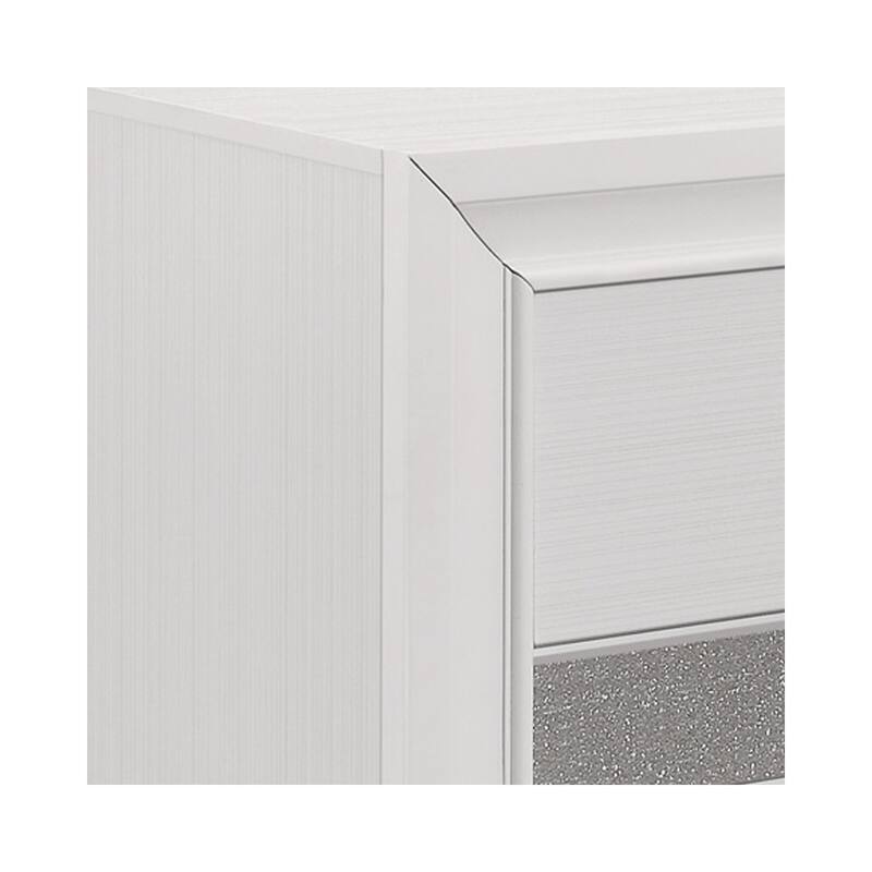 White 2 Drawer 26 in. W Nightstand with 1 Jewelry Drawer