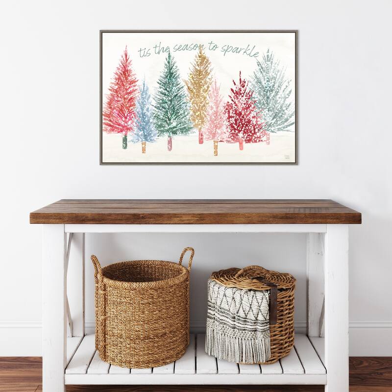 Holiday Sparkle I by Dina June Canvas Art Framed - 33 x 23 in