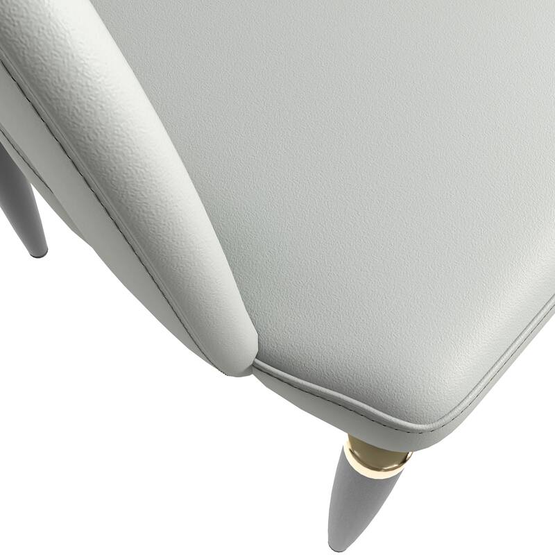 Entice Dining Chairs Upholstered Leather with Iron Legs Modern Accent Arm Chairs