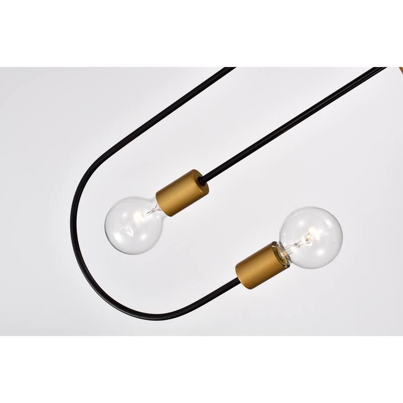 Kohen Matte Black + Matte Gold Metal Linear Chandelier