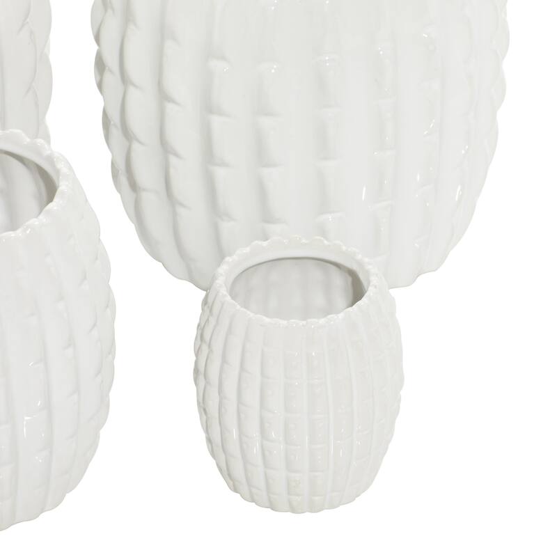 Ceramic Indoor Outdoor Planter - Set of 4 White - Roche River Decor