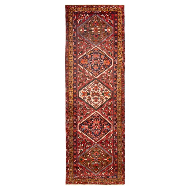 ECARPETGALLERY Hand-knotted Sarabi Red Wool Rug - 3'5 x 10'10 - Red - 3'5 x 10'10