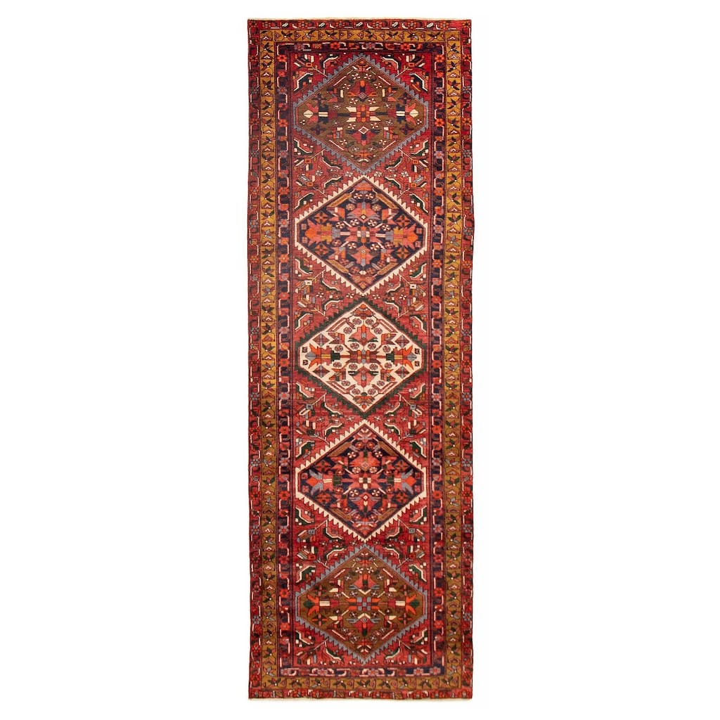 ECARPETGALLERY Hand-knotted Sarabi Red Wool Rug - 3'5 x 10'10