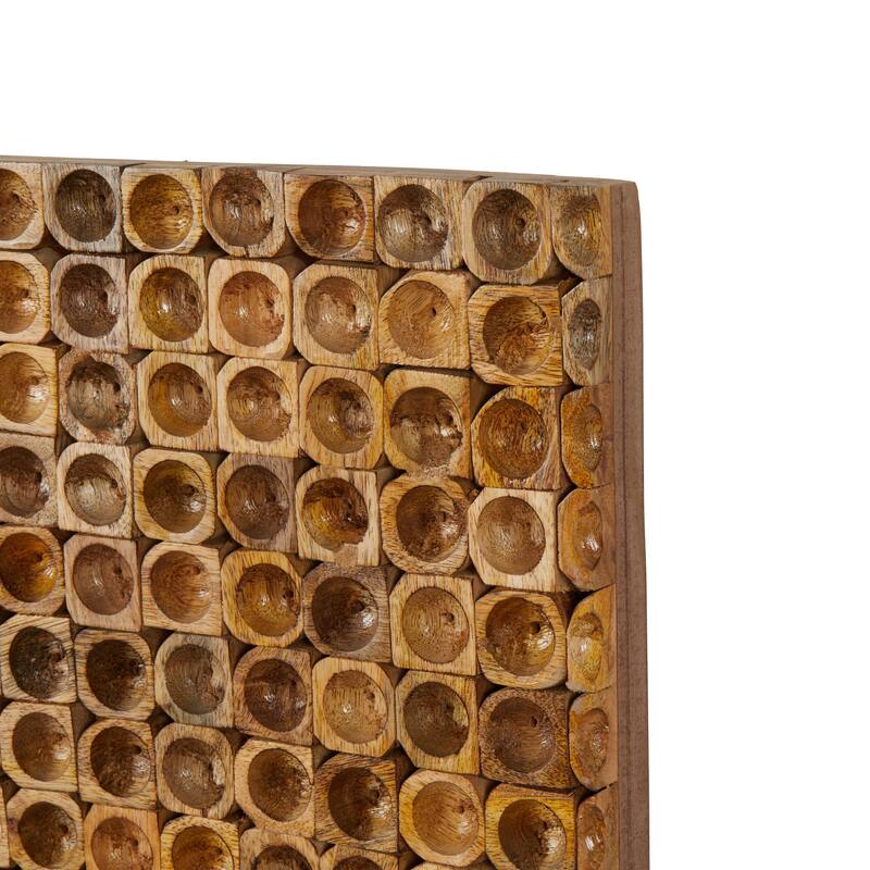 Mango Wood Abstract Handmade Stacked Tree Trunks Wall Decor - Brown - Roche River Decor