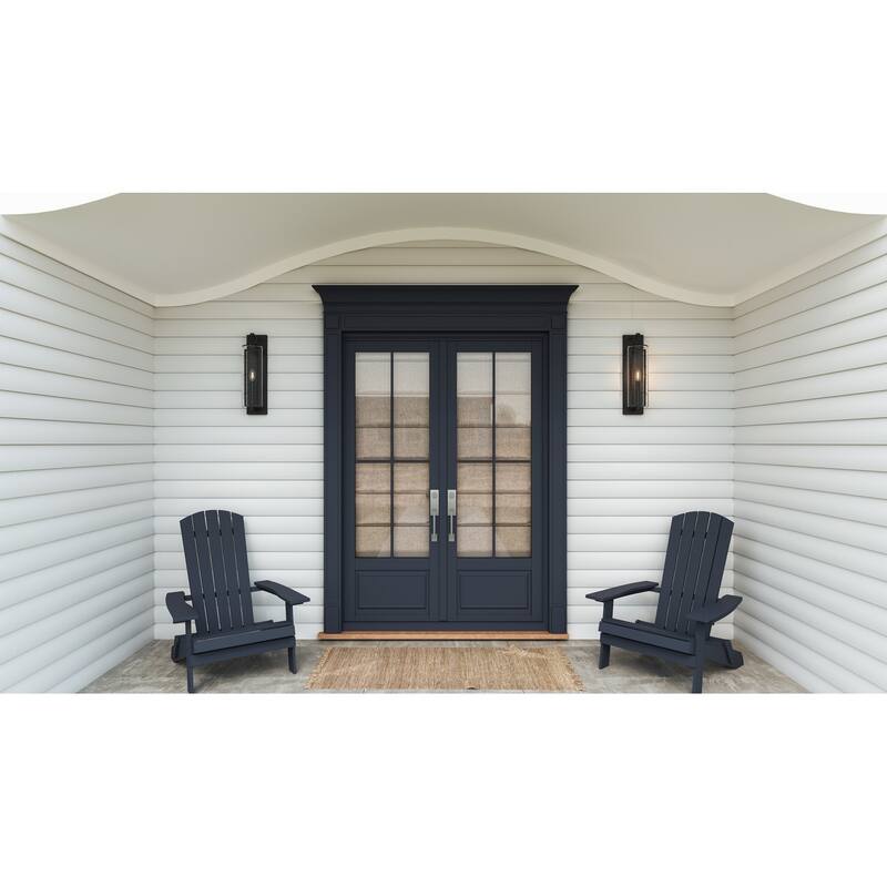 Redan 1-Light Stone Black Outdoor Wall Lantern