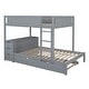 preview thumbnail 5 of 10, Full-Over-Full Bunk Bed with Twin size Trundle, Storage and Desk