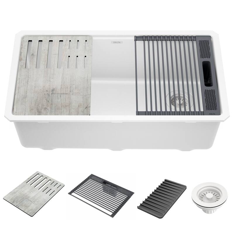 Delta Everest 33� Workstation Kitchen Sink Undermount Granite