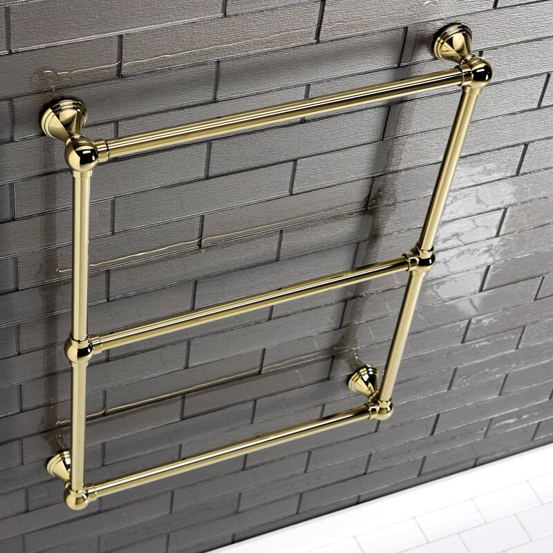 Maximilien 24 in. Wall Mount Towel Rack in Brushed Brass
