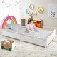 preview thumbnail 5 of 7, Costway Kids Upholstered Platform Bed Children Twin Size Wooden Bed