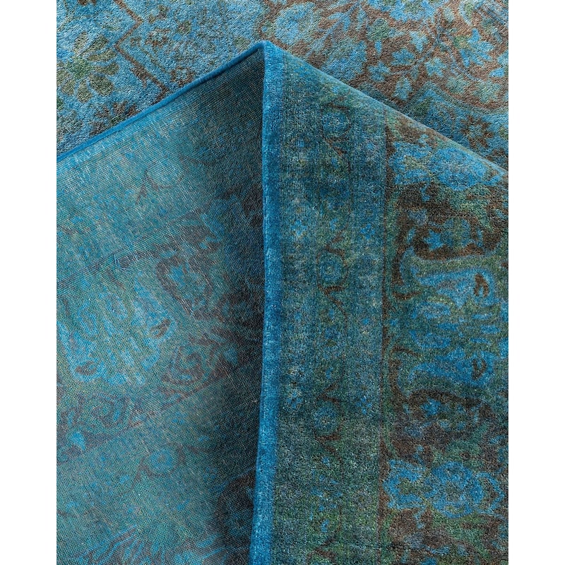 Fine Vibrance One-of-a-Kind Hand-Knotted Area Rug - Blue, 8' 1" x 10' 1" - 8' 1" x 10' 1"