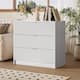 3 Drawer Fluted Dresser, 32 Inch Wide Nightstand with Large Drawer End Table for Bedroom