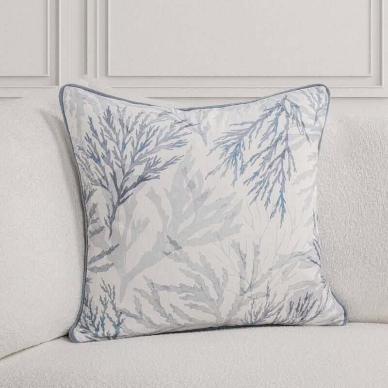 Villa by Classic Home Lessonia Cotton Fabric Throw Pillow - Baby Blue