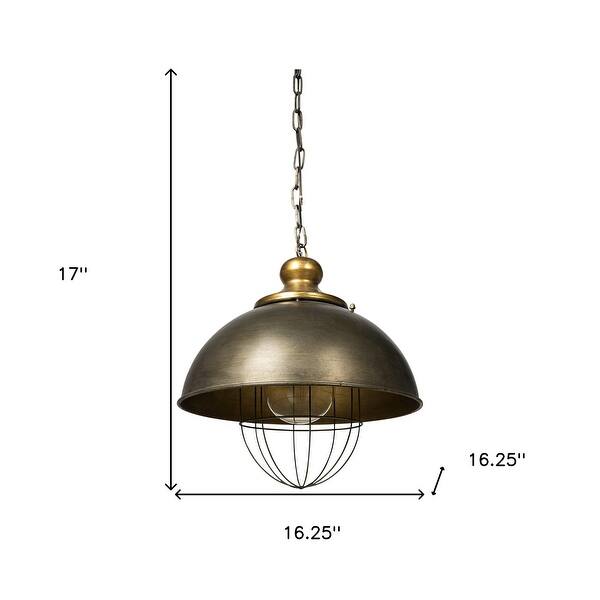 Rustic Gold Ton Metal Dome Hanging Light Rustic Gold Ton Metal Dome Hanging Light