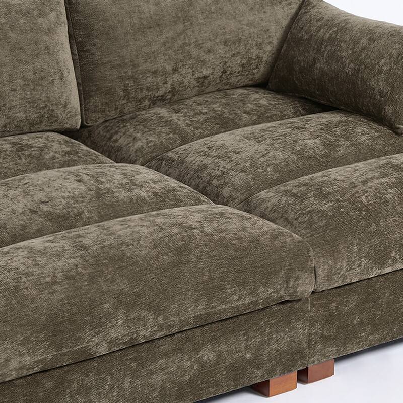 82.5"W Chenille Upholstered Sectional Modular Sofa With Chaise