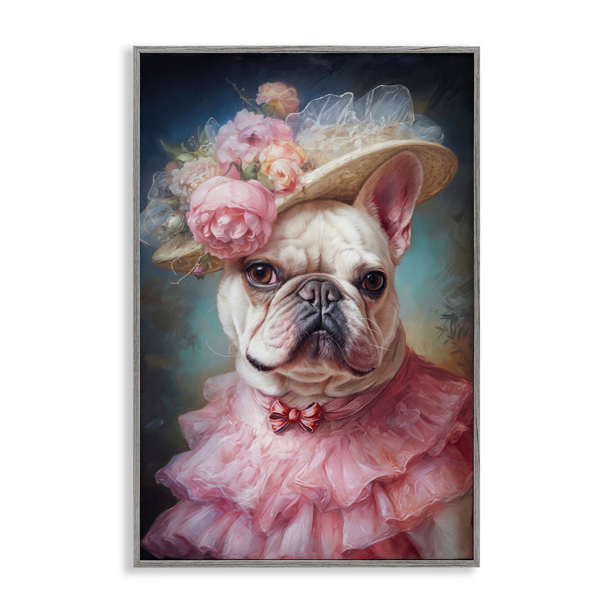 Stupell Feminine Victorian Frenchie Framed Giclee Art Design By Wumples