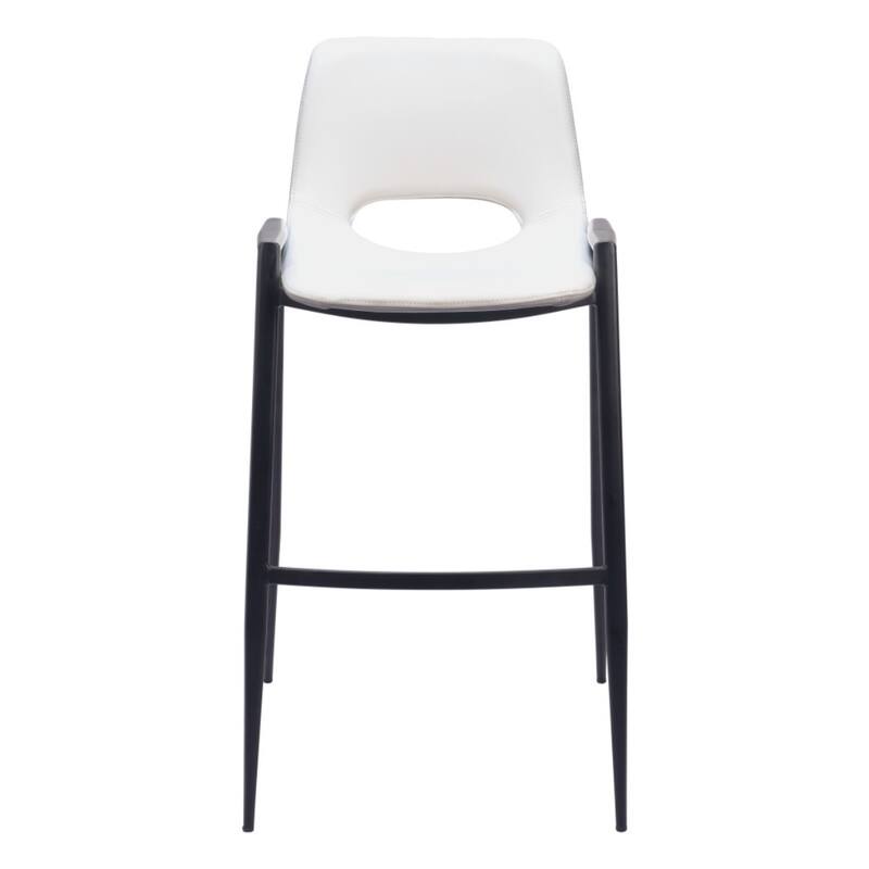 Set of 2 Faux Leather Low Back Chairs with Steel Frame and Footrest