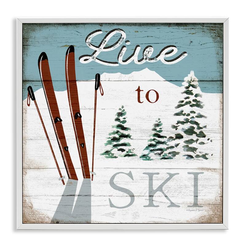 Stupell Live To Ski Rustic Snow Sports Rustic Cabin Framed Wall Art