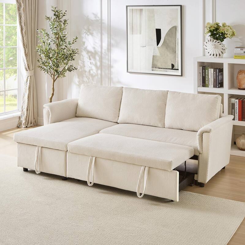 Modular Sectional Sofa - Convertible Sleeper & Recliner - Beige