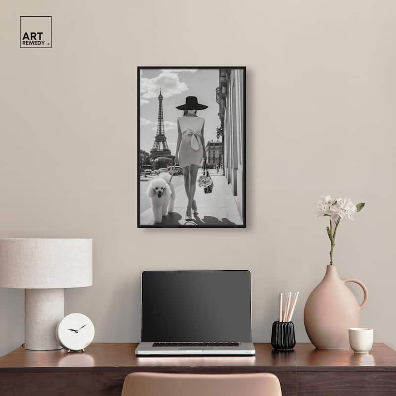 Poodle Paris Canvas by Art Remedy