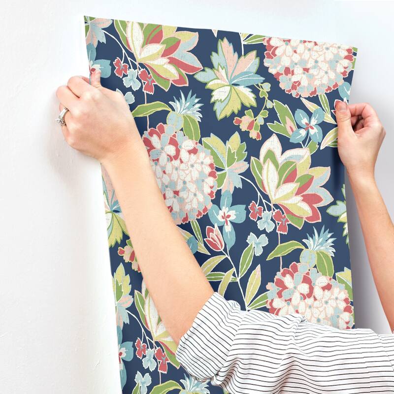 A-Street Prints Valdivian Fuchsia Floral Wallpaper