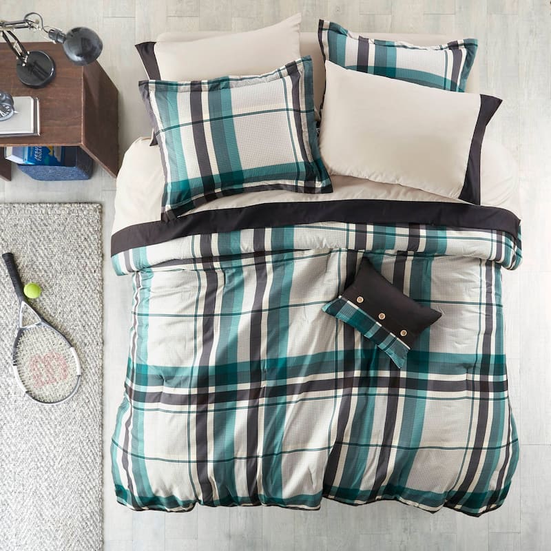 Intelligent Design Roger Plaid Comforter Set with Bed Sheets