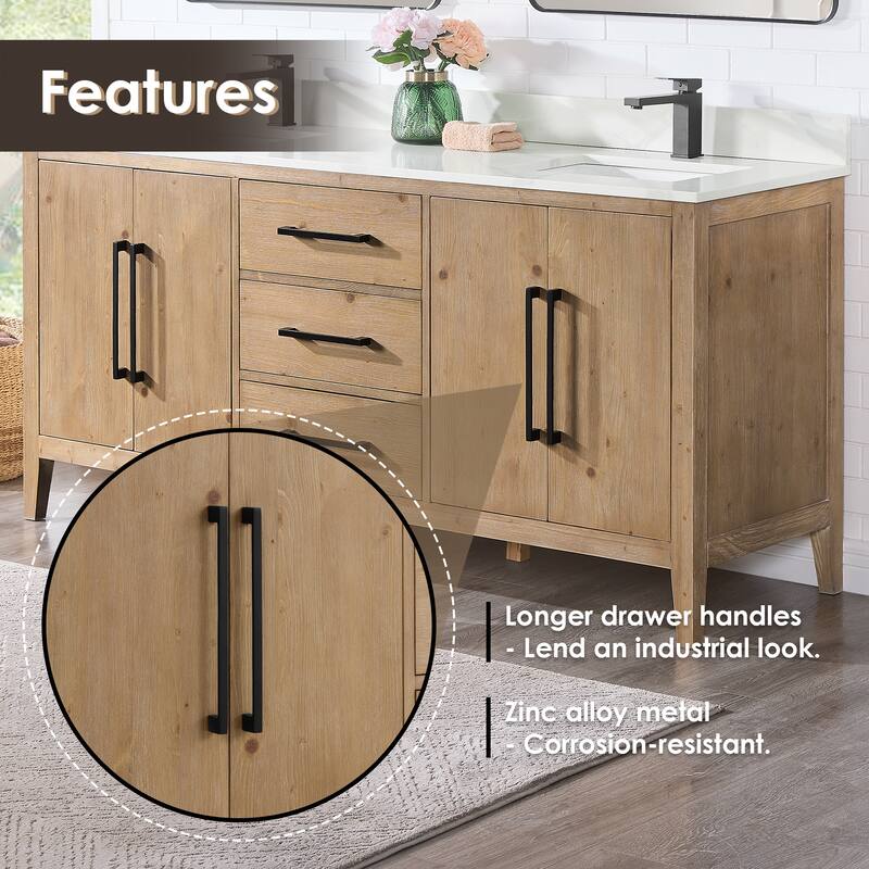 Altair Laurel Bath Vanity with Calacatta White Quartz Stone Countertop without Mirror