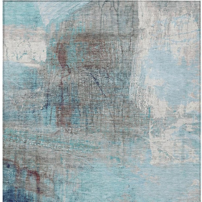 HomeRoots Abstract Transitional Rectangle Outdoor Rug