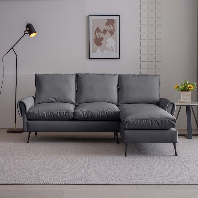 81" Technical leather L-Shaped Sofa Couch