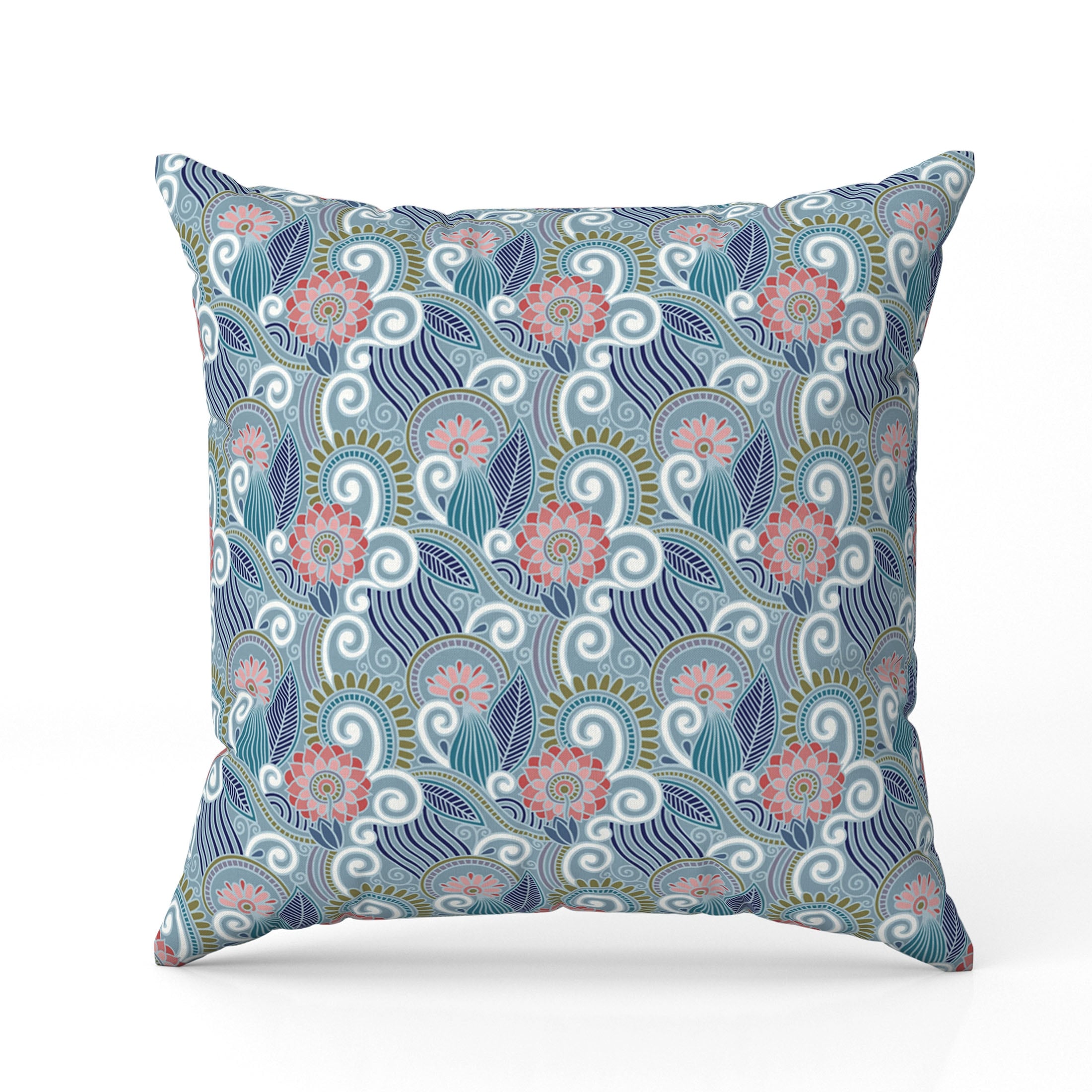 Flower Leaf Paisley Throw Pillow26x26 Faux Suede