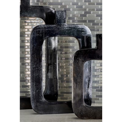 Black Aluminum Contemporary Vase 18 x 11 x 2