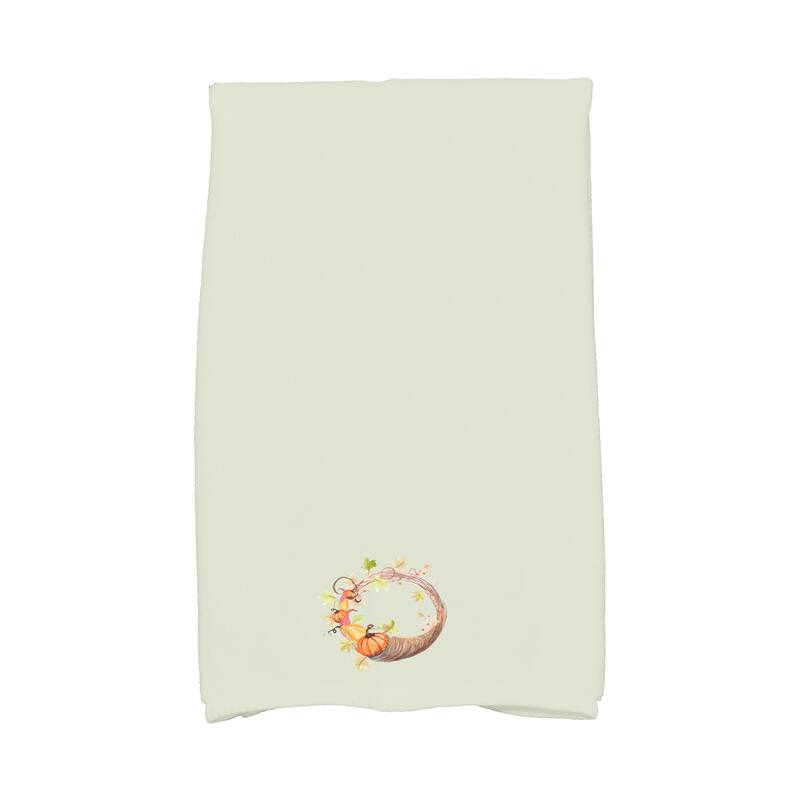 Cornicopia Wreath 18 x 30 Inch Fall Print Hand Towel