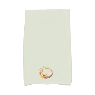 Cornicopia Wreath 18 x 30 Inch Fall Print Hand Towel