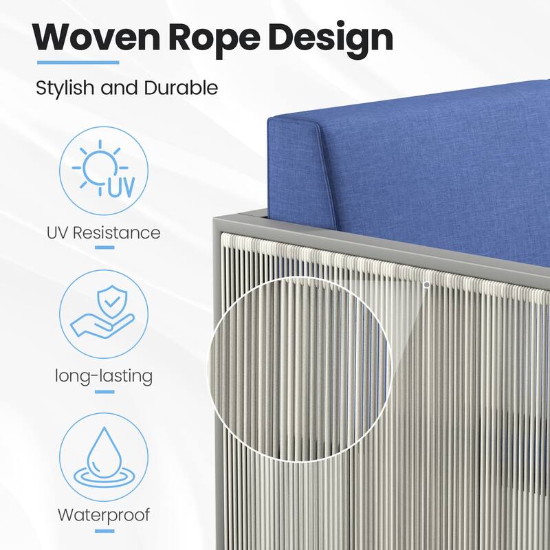 3 Seats Patio Sofa All Weather Wicker Patio Couch