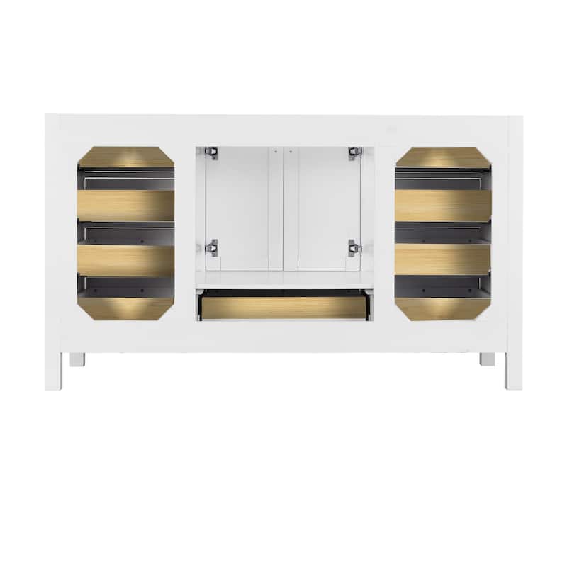 StarrySky 60 inch Undermount Single Sink Bathroom Vanity with Engineered Carrara Marble Top