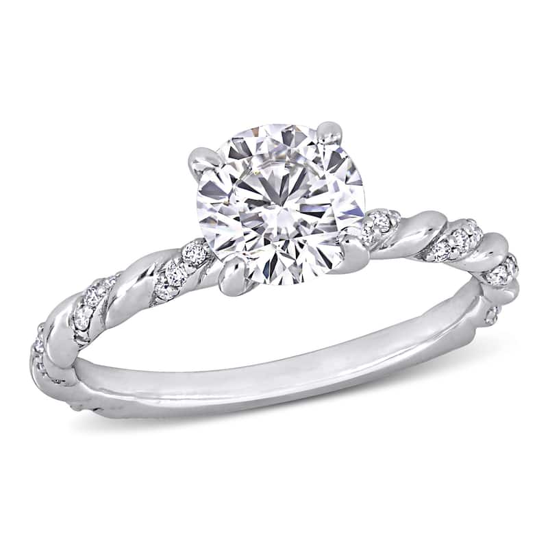 Miadora 1-1/3ct TDW Diamond Engagement Ring in 14k White Gold
