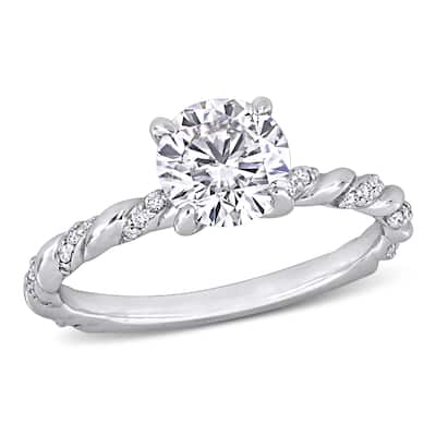 Miadora 1-1/3ct TDW Diamond Engagement Ring in 14k White Gold
