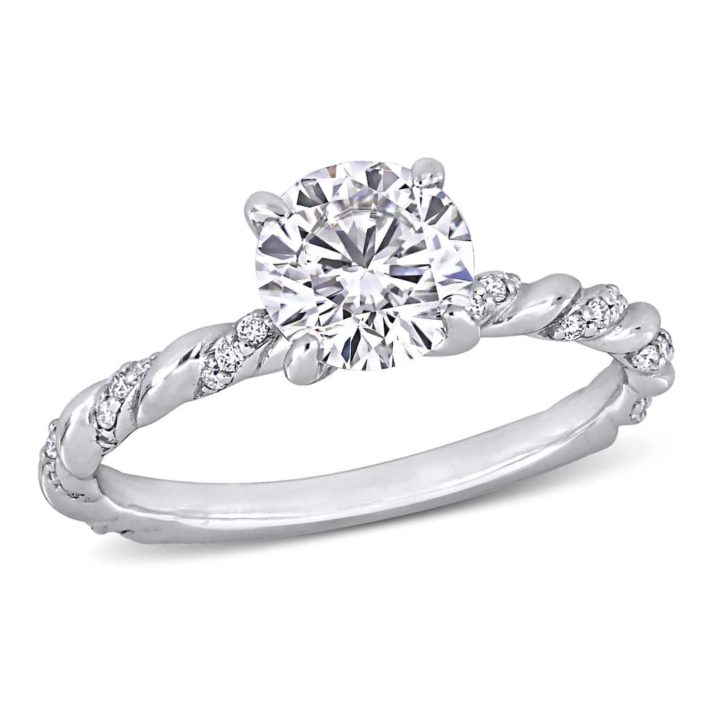 Miadora 1-1/3ct TDW Diamond Engagement Ring in 14k White Gold