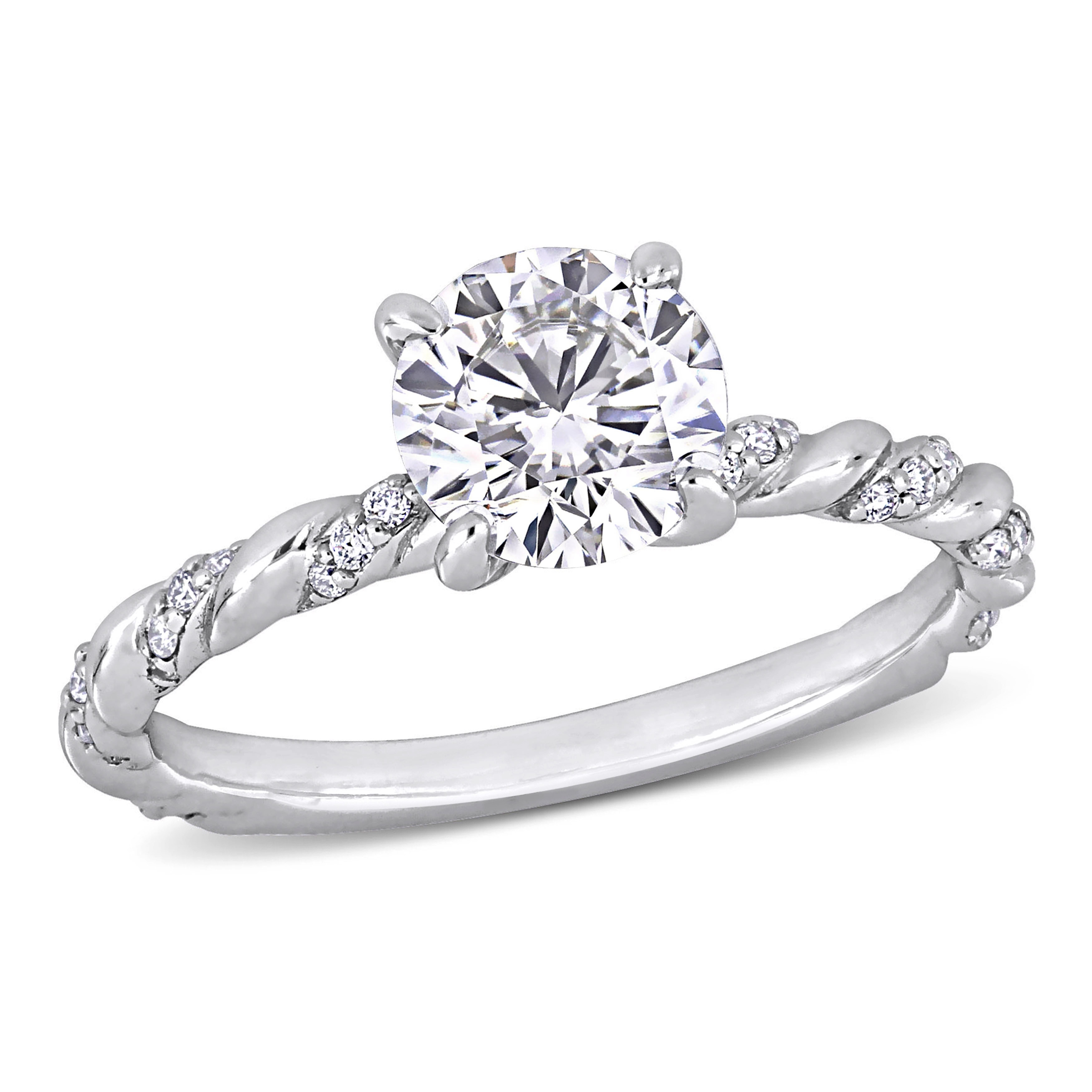 Miadora 1-1/3ct TDW Diamond Engagement Ring in 14k White Gold