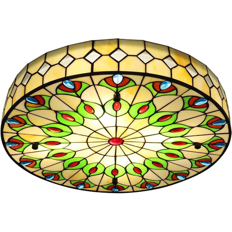 20inch vintage chandeliers light green, blue, red kitchen light glass ceiling light