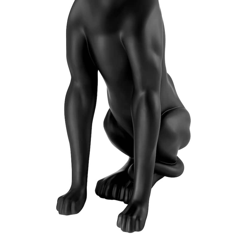 Sitting Panther Resin Sculpture - N/A