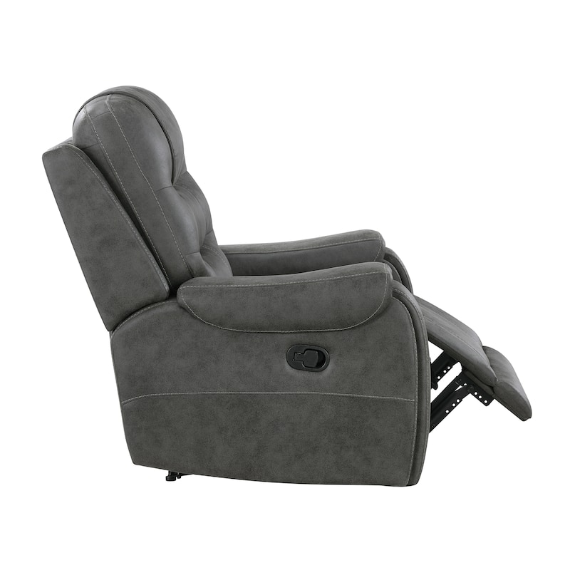 Fremont & Park Gerald 39.5" Microfiber Manual Reclining Chair with Tab Pull Motion