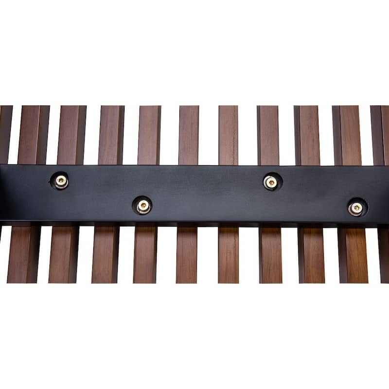 Inwood Solid Wood Entryway Bench with Slatted Seat, Rubberwood Frame, Beech Legs, Indoor Shoe Rack & Storage, Stained Finish