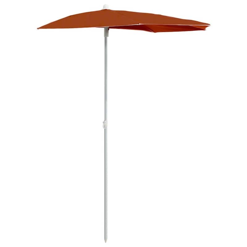 70.9"x35.4" Garden Half Parasol with Pole 8 Colors