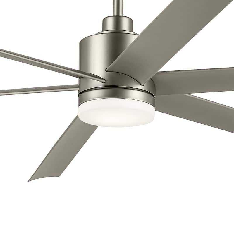 Kichler Lighting Loa 80 Inch Ceiling Fan with Satin Etch Cased Opal Glass in Brushed Nickel with Silver Blades